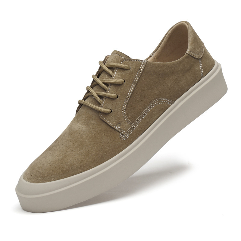 Mens  Trainers | Sand Lace Up Microfibre Trainers Mens Mens