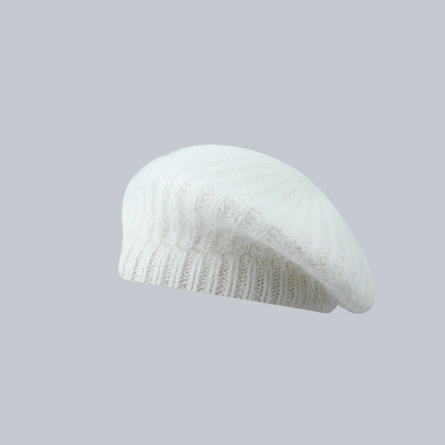 Womens  Hats | Cream Plain Eyelash Knit Beret Hat Accessories Hats