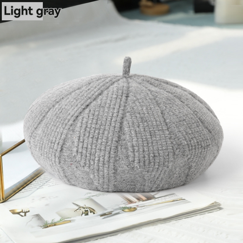 Womens  Hats | Grey Cable Beret Hat Accessories Hats